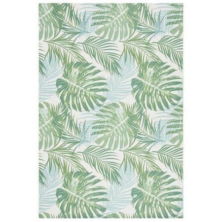 Safavieh 3 ft. 3 in. x 5 ft. 3 in. Barbados 500 Coastal Rectangle Rug, Green & Teal BAR592X-3